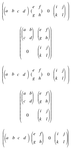 Nested matrices some of which are not rendered properly